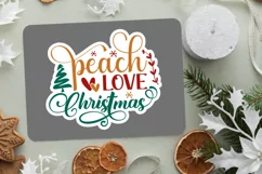 Peach Love Christmas Stickers SVG , Christmas SVG Design Product Image 2