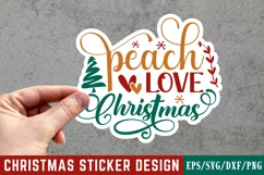 Peach Love Christmas Stickers SVG , Christmas SVG Design Product Image 1