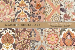 Peach and Maroon Boho Chic Floral Patterns Product Image 1