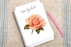 Watercolor Peach Rose Clipart Bundle Product Image 2