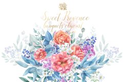 Peach floral wedding bouquets clip art, Watercolor rose Product Image 2