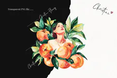 Woman in Peaches Clipart | Summer PNG Product Image 2