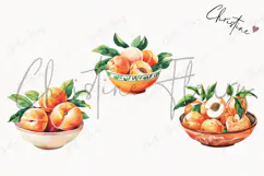 Bowl Of Peaches Clipart | Summer PNG Product Image 3