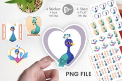 Sticker Heart Peacock Product Image 1