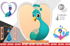 Clipart Heart Peacock Product Image 1