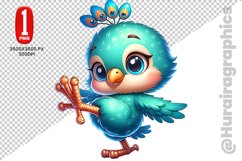 Cute Peacock Clipart - PNG File Product Image 1