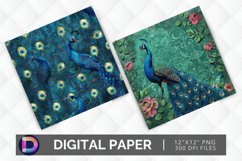 Peacock Beauty Digital Paper Product Image 1