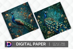 Peacock Beauty Digital Paper Product Image 1