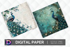 Peacock Beauty Digital Paper Product Image 1