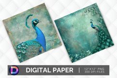 Peacock Beauty Digital Paper Product Image 1