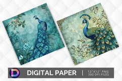 Peacock Beauty Digital Paper Product Image 1