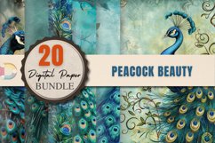 Peacock Beauty Digital Paper Bundle Product Image 1