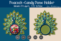 Peacock Candy Dome SVG Product Image 2