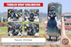 Tumbler Sublimation Peacock Christmas Product Image 1