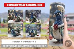 Tumbler Sublimation Peacock Christmas Product Image 1