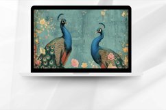 Floral Peacock Digital Paper Bundle Product Image 3