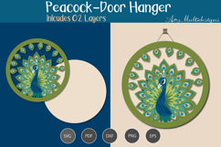 Peacock Door hanger Laser cut Product Image 1
