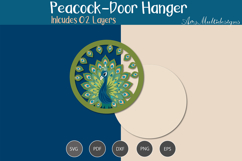 Peacock Door hanger Laser cut Product Image 2