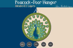 Peacock Door hanger Laser cut Product Image 3