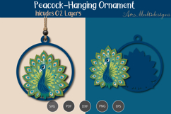 Hanging Peacock Ornament SVG Product Image 1