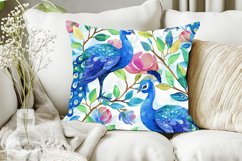 Watercolor Peacock Seamless Pattern Digital Paper Bundle Product Image 5