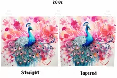 Tumbler Sublimation Peacock, 20 oz tumbler wrap Png 