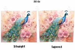 Tumbler Sublimation Peacock, 20 oz tumbler wrap Png 