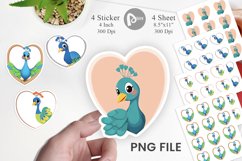 Sticker Heart Peacock Product Image 1