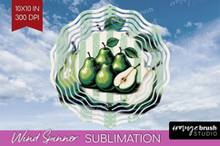 Pear Vintage Fruit Wind Spinner Sublimation PNG Summer Round Product Image 1