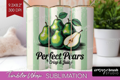 Pear Vintage Fruit Tumbler Wrap Summer Tumbler PNG Product Image 1
