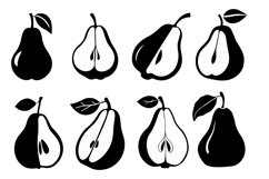 Pear Silhouettes Set / Pear Clipart Vectors Product Image 2
