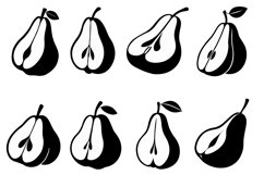 Pear Silhouettes Set / Pear Clipart Vectors Product Image 3
