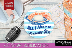 Pearl Nautical Car Coaster Sea Quotes Coaster PNG Product Image 1