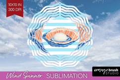 Pearl Nautical Wind Spinner Sublimation PNG Sea Quotes Round Product Image 1