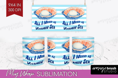 Pearl Nautical Mug Wrap Sea Quotes Mug PNG Sublimation Product Image 1