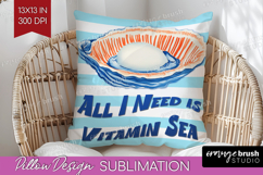 Pearl Nautical Pillow Sublimation Sea Quotes Pillow Cover Product Image 1
