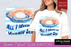 Pearl Nautical Square Tshirt Background Sea Quotes PNG Product Image 1