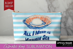 Pearl Nautical Cosmetic Bag Sea Quotes Makeup Bag PNG Product Image 1
