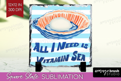 Pearl Nautical Slate PNG Sea Quotes Square Slate Sublimation Product Image 1