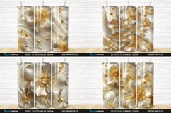 3D Pearl Gold Flower Tumbler Wrap Bundle Product Image 3