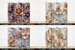 3D Pearl Gold Roses Flowers Botanical Tumbler Bundle Product Image 5