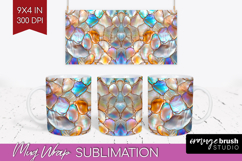 Pearl Mug Wrap - Pearl Texture Mug PNG Sublimation Product Image 1