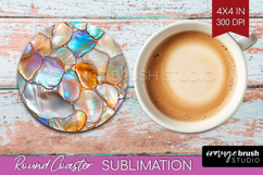 Pearl Round Coaster - Pearl Texture Coaster PNG Sublimation Product Image 1