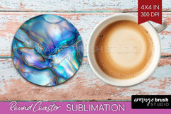 Pearl Round Coaster - Pearl Texture Coaster PNG Sublimation Product Image 1