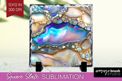 Pearl Slate PNG - Pearl Texture Square Slate Sublimation Product Image 1
