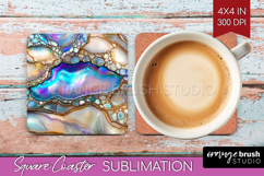 Pearl Square Coaster - Pearl Texture Coaster PNG Sublimation Product Image 1