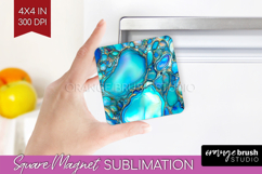 Pearl Magnet Sublimation - Pearl Texture Square Magnet PNG Product Image 1