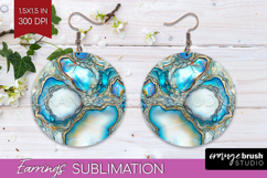 Pearl Round Earrings - Pearl Texture PNG Sublimation Product Image 1