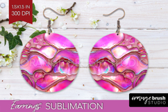 Pearl Round Earrings - Pearl Texture PNG Sublimation Product Image 1