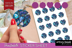 Pearl Round Sticker - Pearl Texture Printable Sticker Sheet Product Image 1